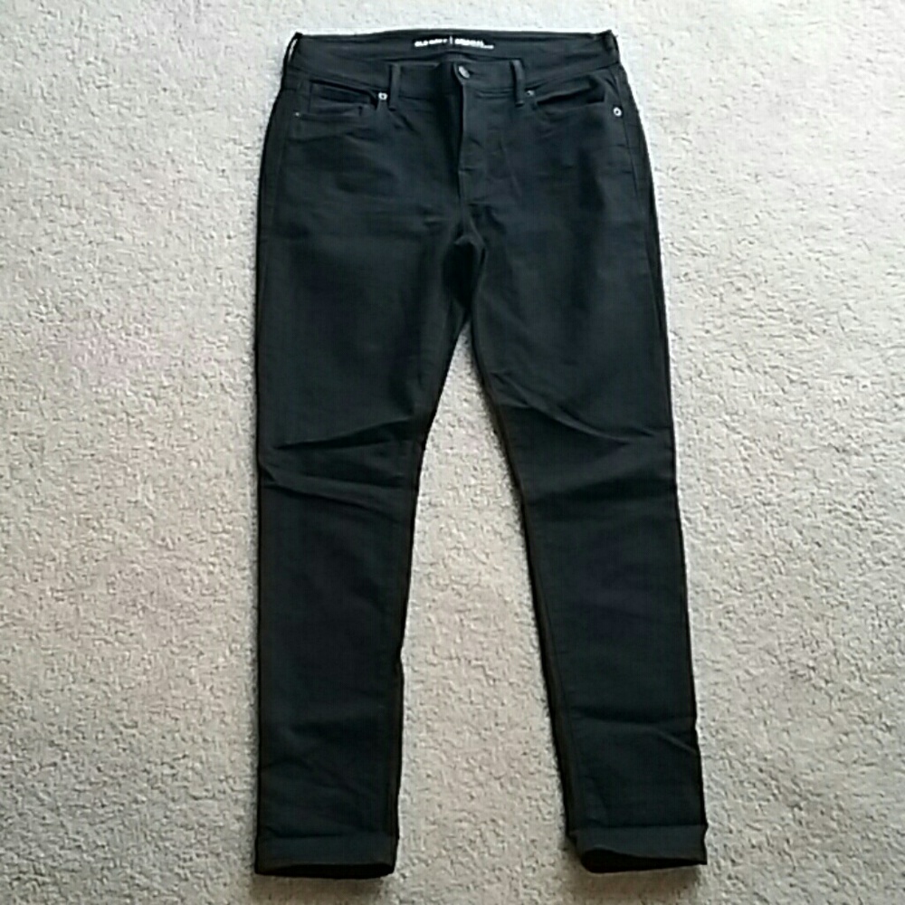 Old Navy Mid Rise Black Skinny Jeans Sz 8